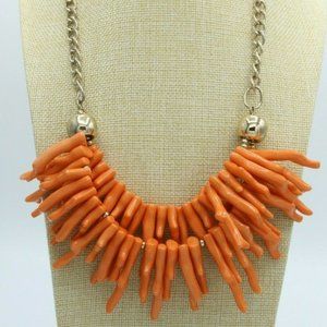 Gold tone chain big bib necklace